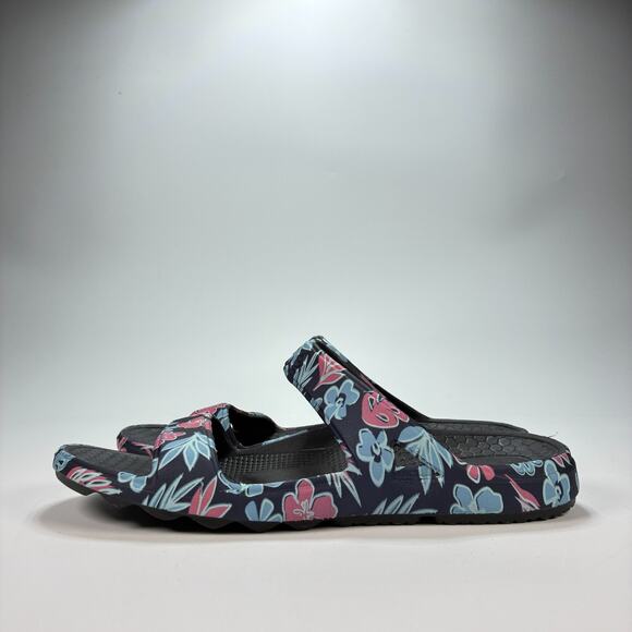 Spenco Fusion Slim Black Tropical Slide Slip On Comfort Sandals Women's Size 8 - Picture 4 of 8